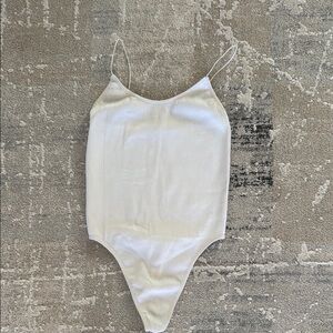 Sunday Best White Ribbed Bodysuit